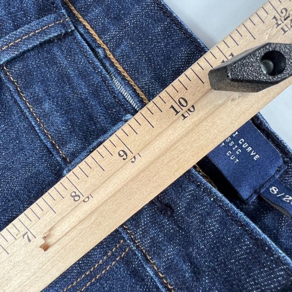 Levi's Jean Shorts Women's 29 Demi Curve Dark Blue Cut Offs Stretch Denim Jorts - Picture 13 of 14